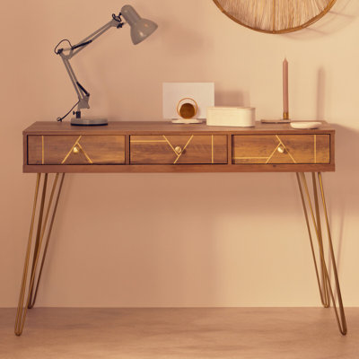 Analisa Stainless Steel Writing Desk