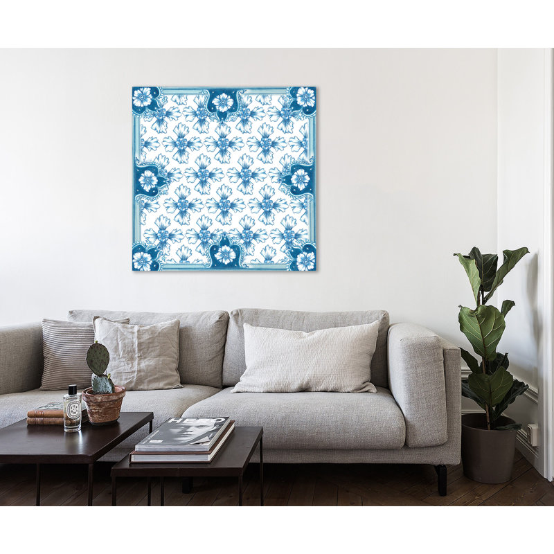«Chinoiserie Tile», toile tendue par Charlton Home®, H 12 po x l 12 po x P 1,5 po