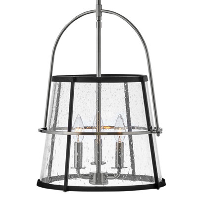 Tournon 15" Three-Light Pendant w/ Clear Seedy Glass