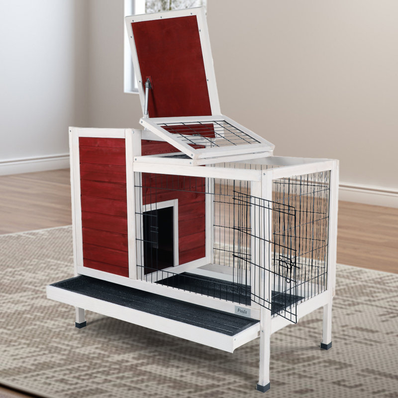 Deantre Small Animal Hutch, Red/White