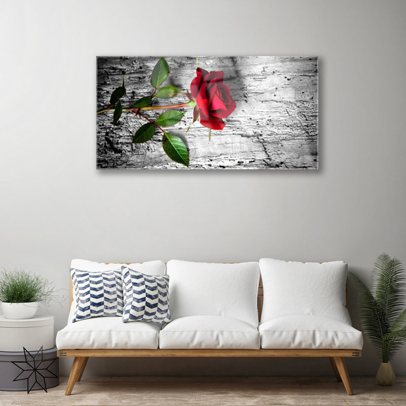 Rose Floral - No Frame Print on Glass