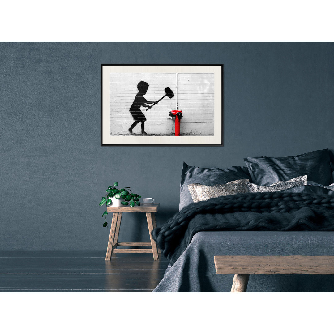 Gerahmtes Poster Banksy Hammer Boy