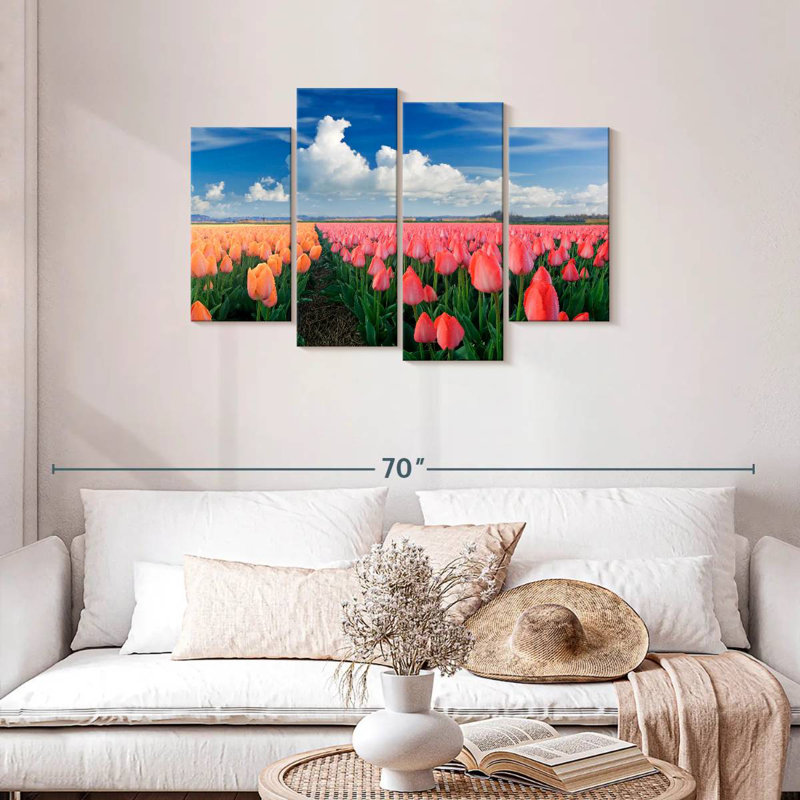 Tulipes roses et orange Alvord, H 27 po x l 43 po