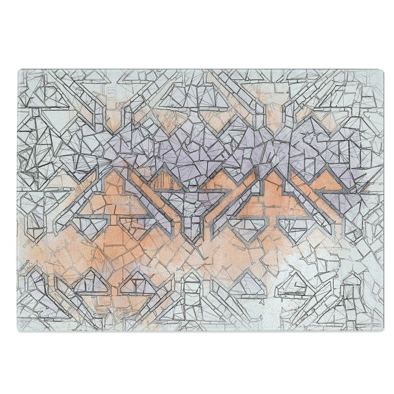 Glass Mosaic Angles in Abstract Chopping Board, 28.5 cm W x 20 cm L