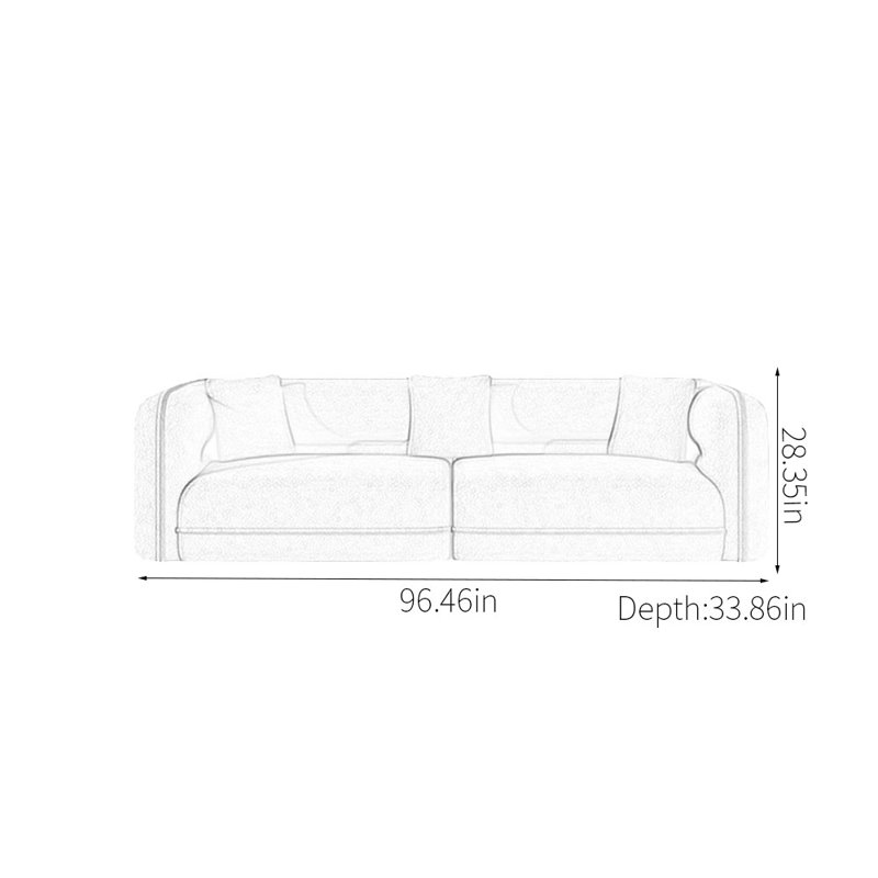 Cream Style Modern Simple Small Sofa 96.46'' Upholstered Sofa, Orange