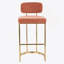 Tabouret de bar à hauteur fixe en métal doré et tissu saumon - Ensemble de 2-2031107349