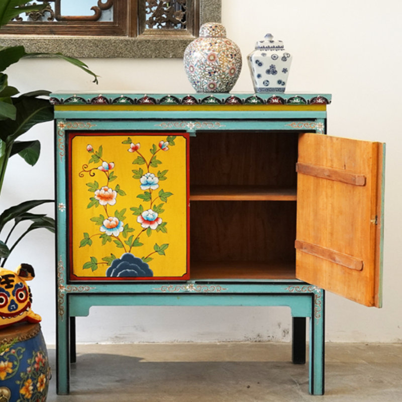 Commode peinte peinte rétro classique