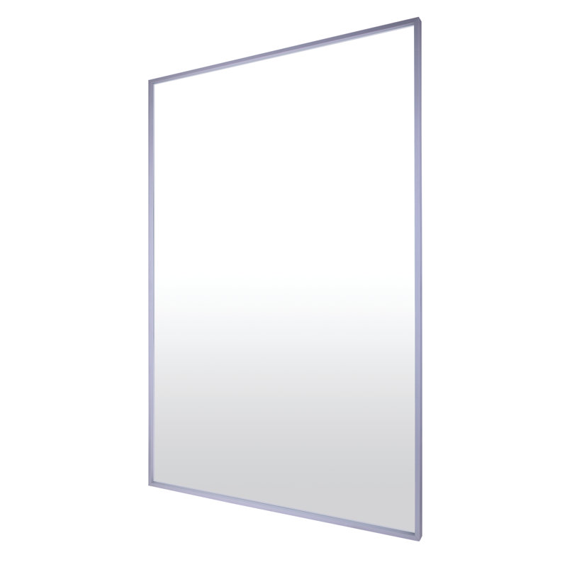 Chasteen Metal Flat Wall Mirror, Brushed Nickel, 33" x 25"