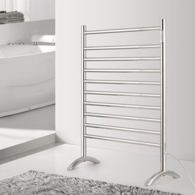 10 Bars Freestanding Straight Towel Rail Electric Towel Warmer