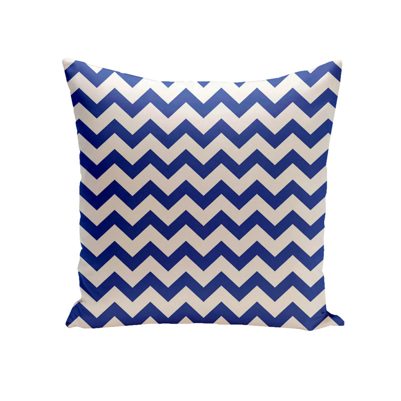 Chevron Outdoor Reversible Throw Pillow, Dazzling Blue, 16"x16"