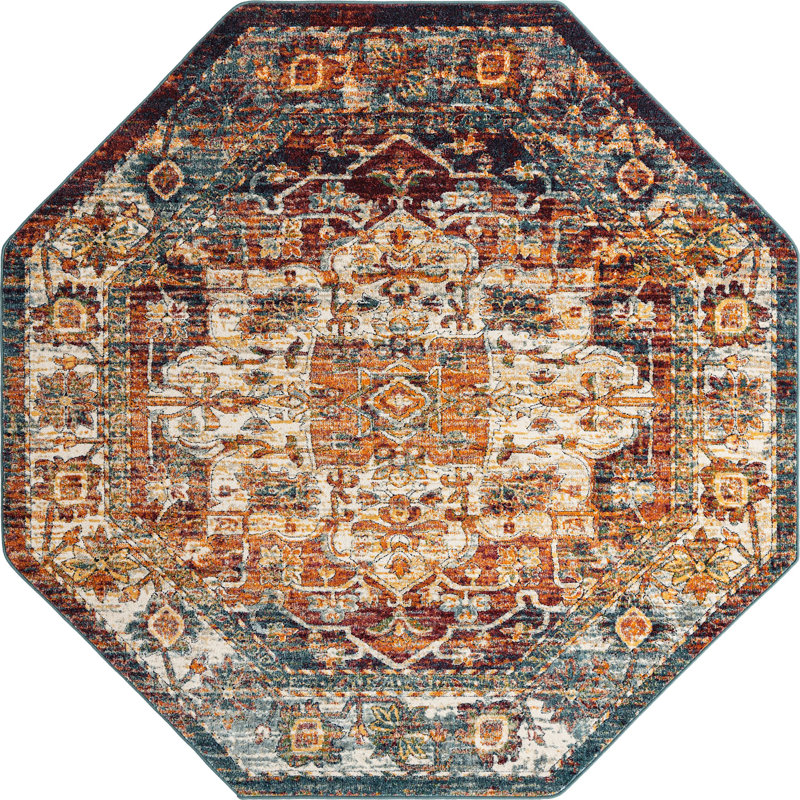 Charian Oriental Indoor Rug, Octagon 7'10" x 7'10"