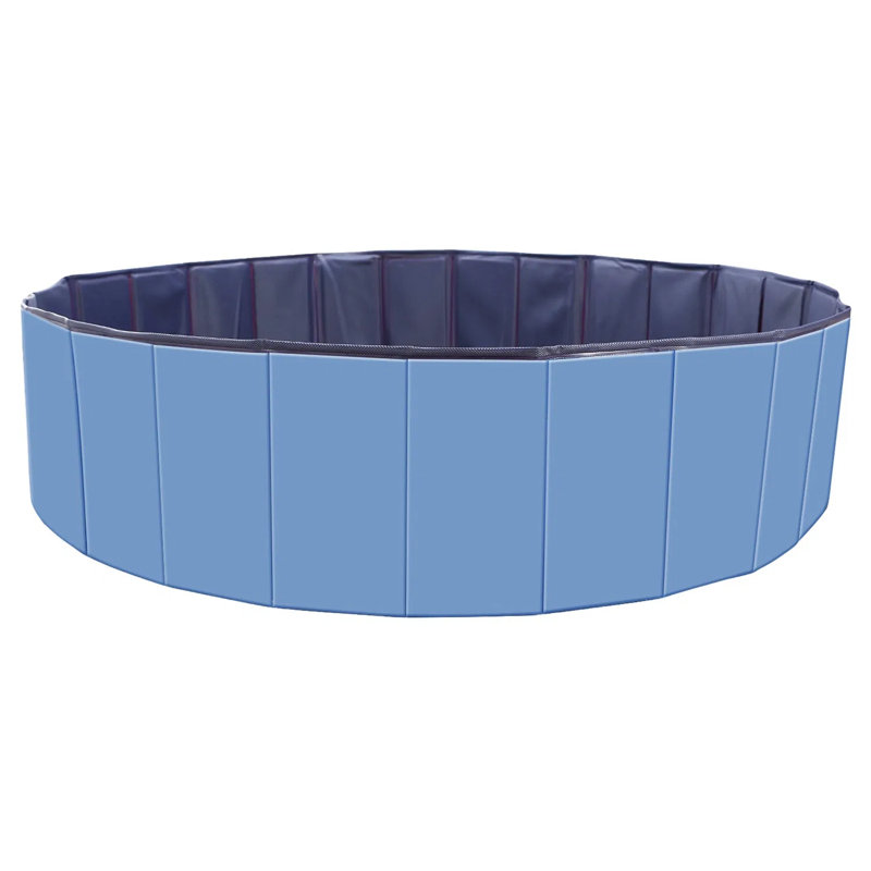 Piscine pliable pour chien - PVC épais, fond antidérapant, refroidissement estival, Bleu