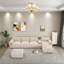 Canapé modulaire avec chargeur USB, porte-gobelets, repose-pieds mobile et console fonctionnelle, siège très large, rangement et détails de designer pour le salon, la chambre à coucher ou le bureau-110199724