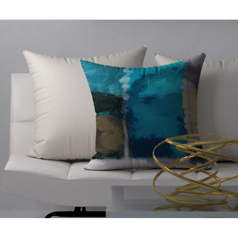 Abstract Reversible Throw Pillow, 18"x18"