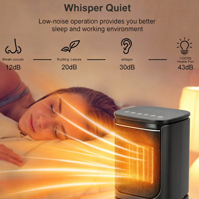 Space Heater 1500W Portable Ceramic Fan, Electric Room Heater with Remote Control, 90° Oscillation & 12H Timer, Tip-Over Overheat Protection for Home Office Dorm & Small Rooms