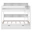 Lit superposé avec lit gigogne et tablettes de rangement, lits superposés en bois avec échelle-385877085-385877087