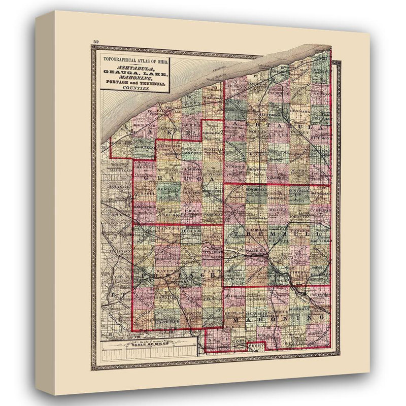 Art sur toile tendue Red Barrel Studio® Walling Gallery, Ashtabula Geauga, H 43 po x l 36 po