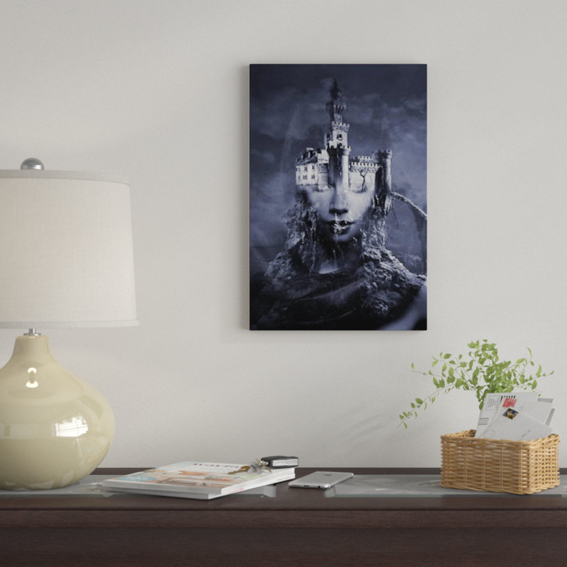 « obscurité », impression sur toile, H 26 po x l 18 po x P 1,5 po, Pas de tapis, Toile tendue
