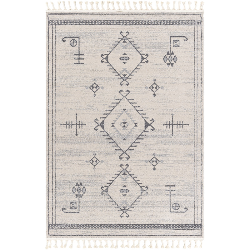 Oriental Indoor Rug, Rectangle 6'7" x 9'