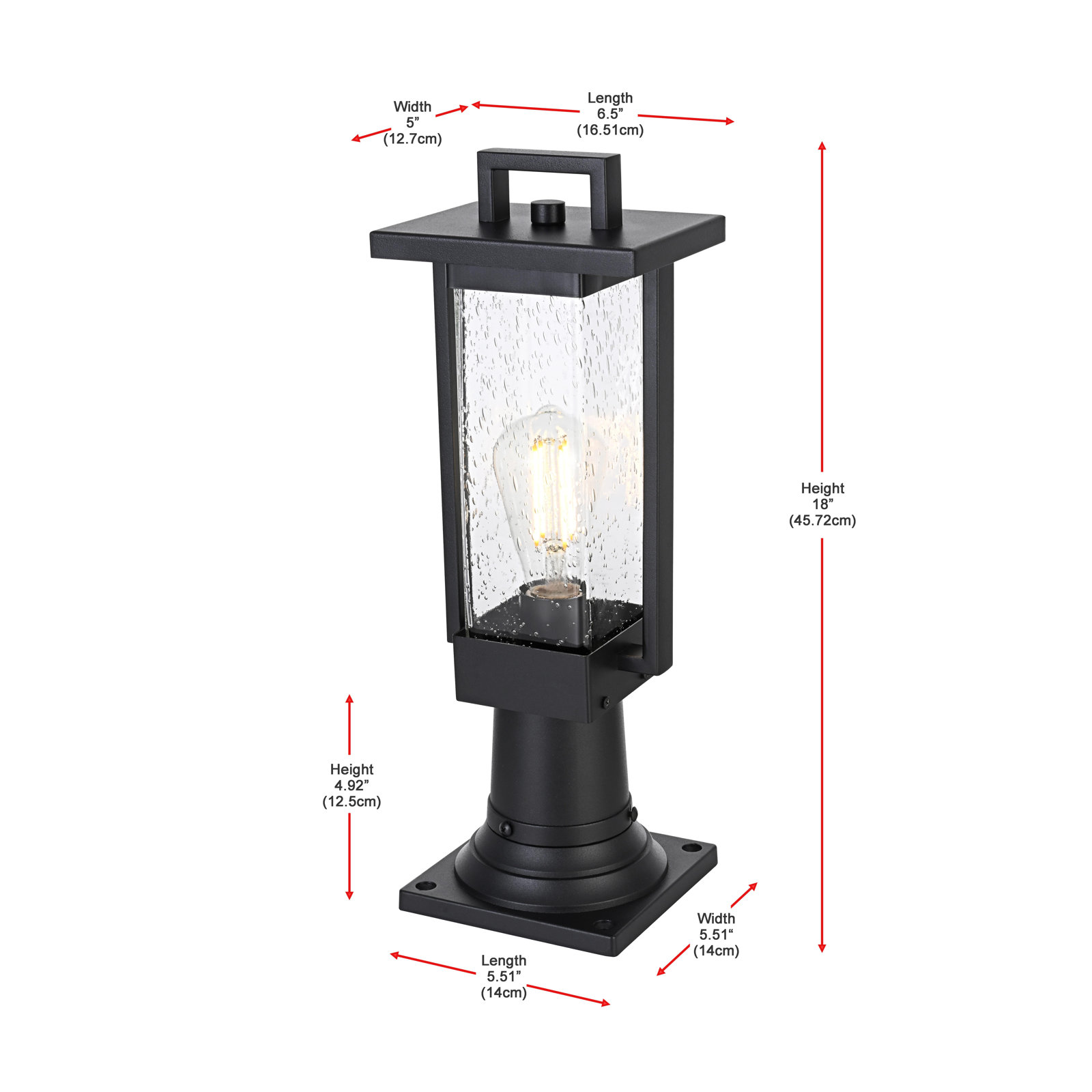Mogensen 6.5 Inch Outdoor Post Light in Black