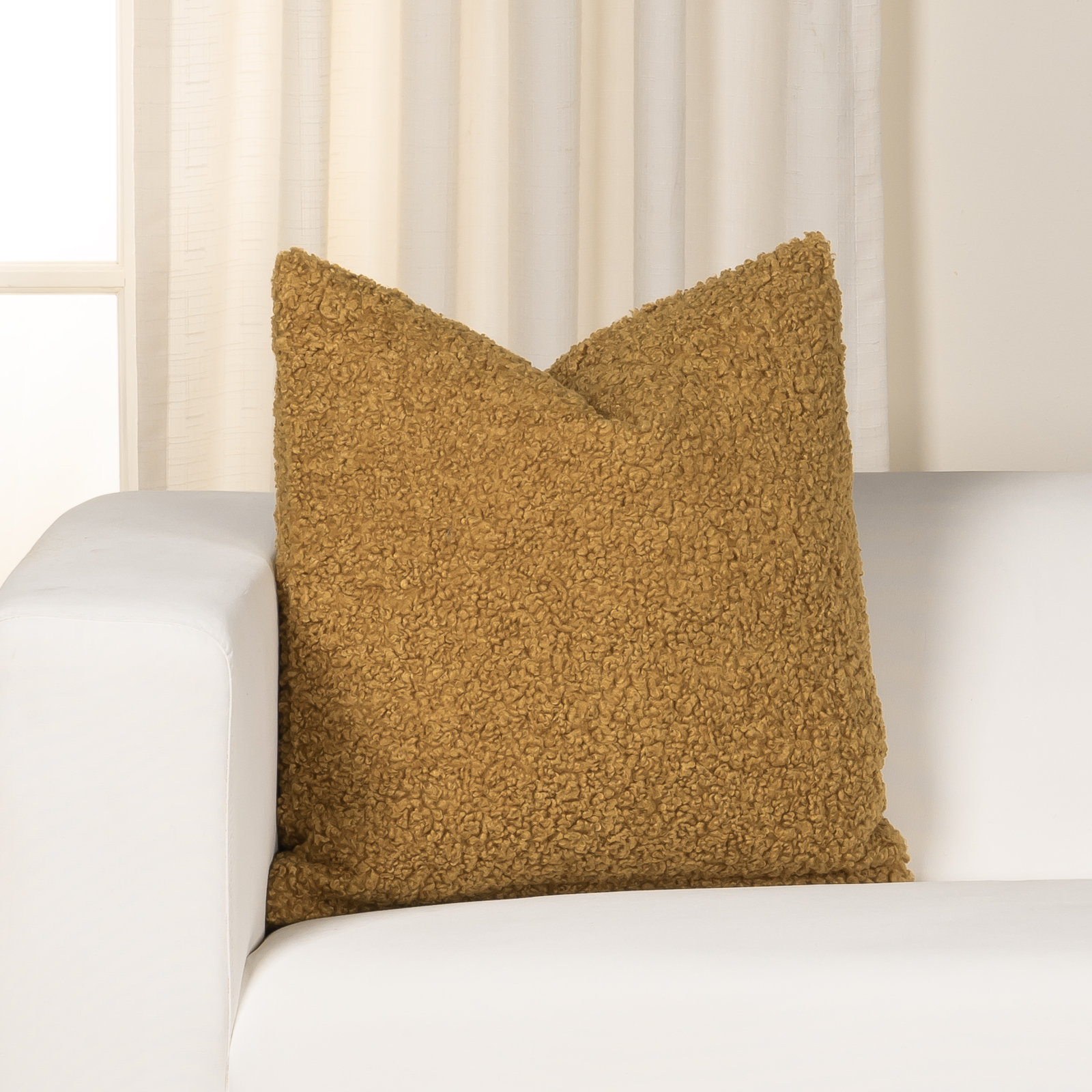 Tiffany Honey 20" x 20" Throw Pillow, Feather, Yellow, 
Square 22"