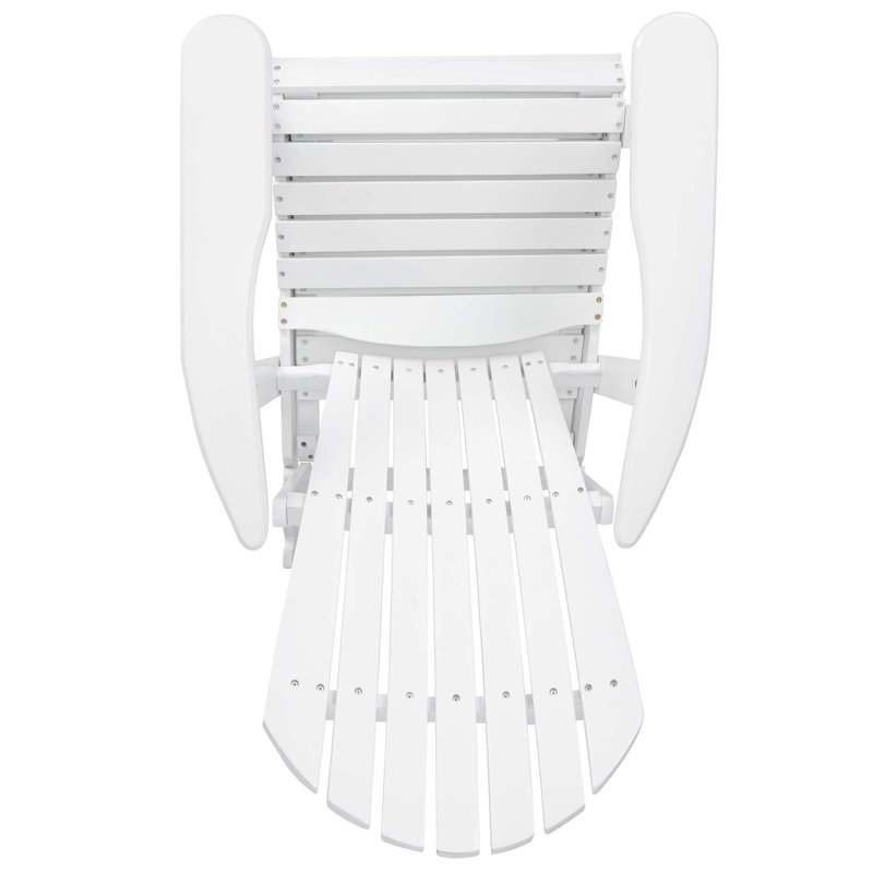 Chaise Adirondack pliante en bois d'acacia rustique, Blanc