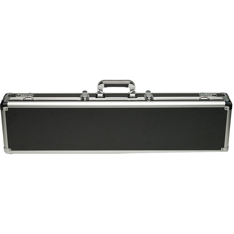Black Polyurethane and Stainless Steel Hard Pool Cue Case