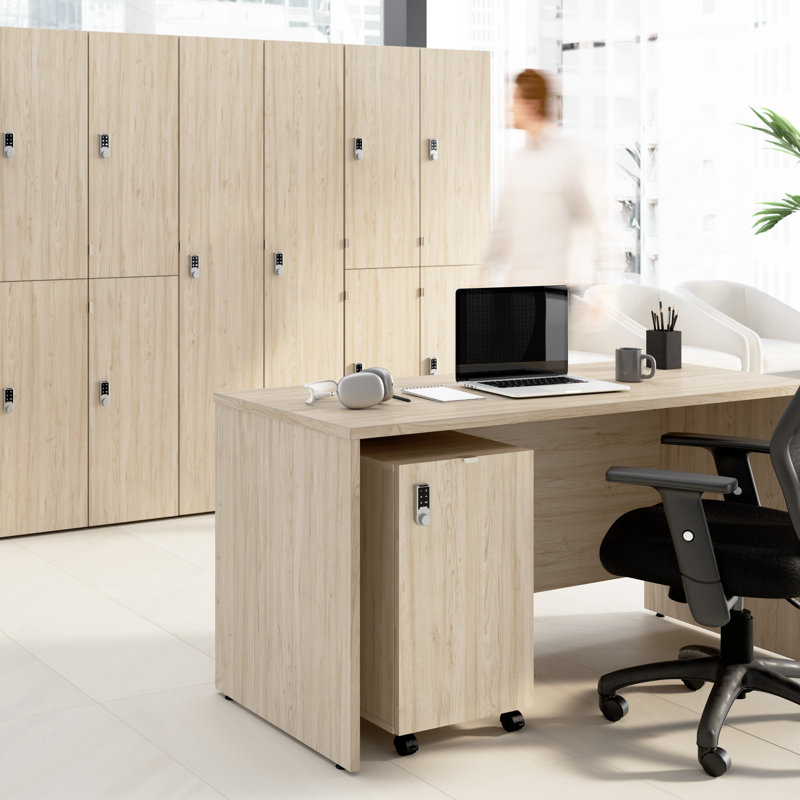 Classeur mobile avec tiroirs et serrure à clavier Bush Business Furniture Assure, Orme naturel
