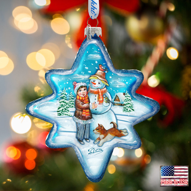 Holiday 4'' Handmade Glass Holiday Shaped Ornament