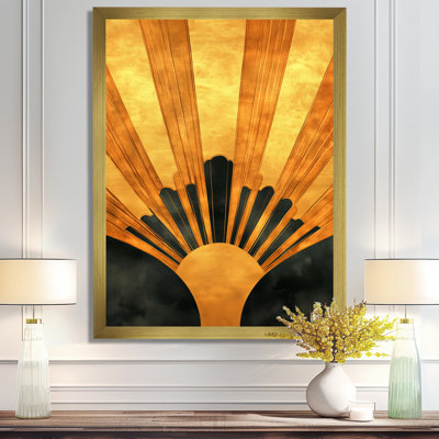 Gold Starburst of Golden Light II - Gatsby Glam Picture Framed Wall Art