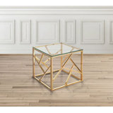 Laith Glass Top End Table