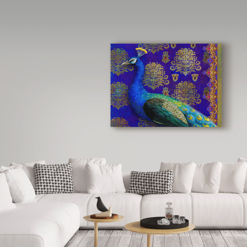 « indien peacock », reproduction d’impression sur toile tendue, H 24 po x l 32 po x P 2 po