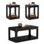 Ensemble de table basse de salon 3 pièces, table basse et table d'appoint de style moderne, avec beaucoup d'espace de rangement et des bords arrondis lisses. Idéal pour les salons, les chambres à coucher, les bureaux et plus encore. Noir-131262630