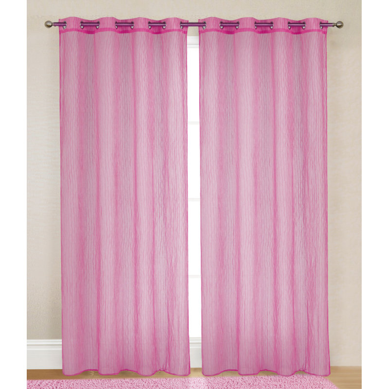 Sheer Curtain Single Panel, Fuchsia