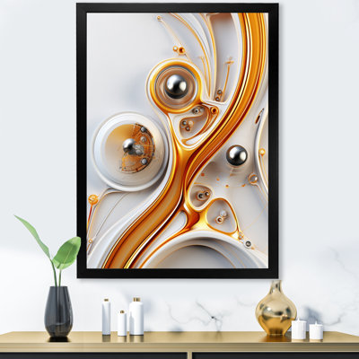 Sublime liquide minimal en or blanc argenté I - formes abstraites sur toile
