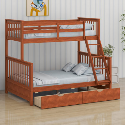 Bunk Bed With Ladders And Storage Drawers