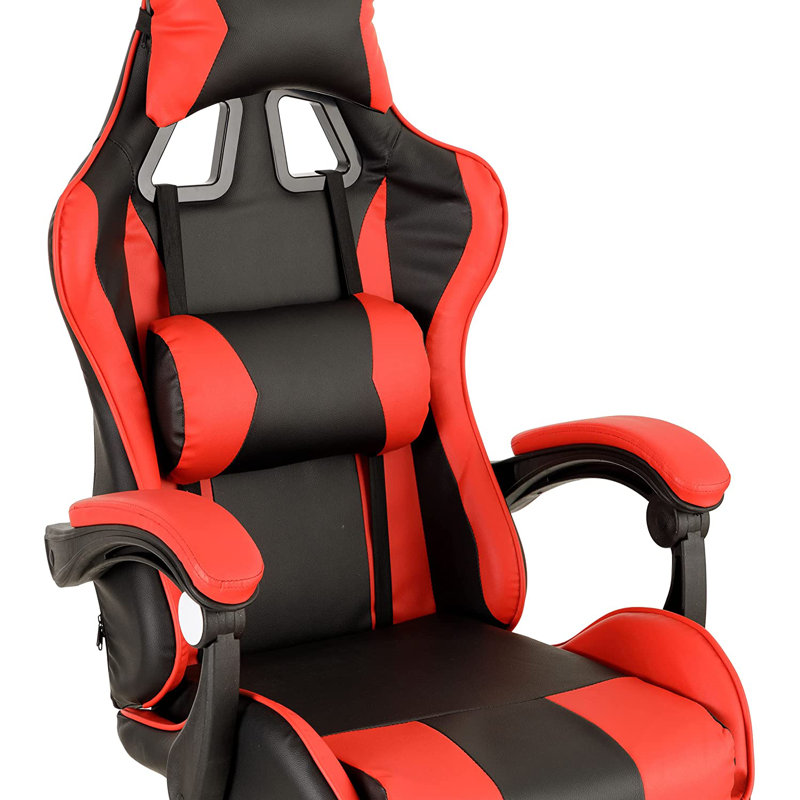 Gaming Chair with Headrest, Red