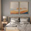 «Sun and Moon Western Desert Sunrise Mid Century Modern», reproduction d'art sur toile 2 pièces-91068960-91068959