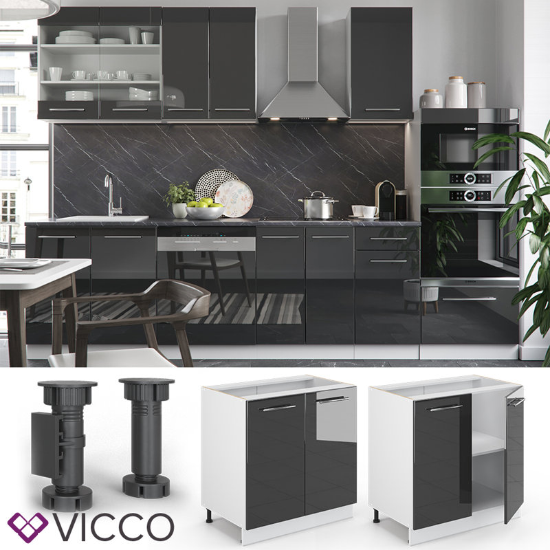 Ballinger Glossy Base Unit, Anthracite/White