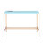 Rectangular Writing Desk With USB Port, Baby Blue And Gold-346842205