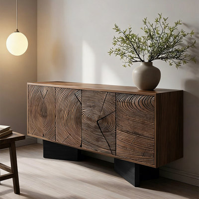 Retro Nut-Brown Manufactured Wood Sideboard