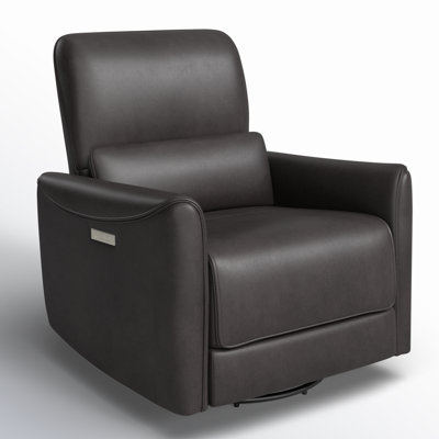Santo Genuine Leather Swivel Power Recliner