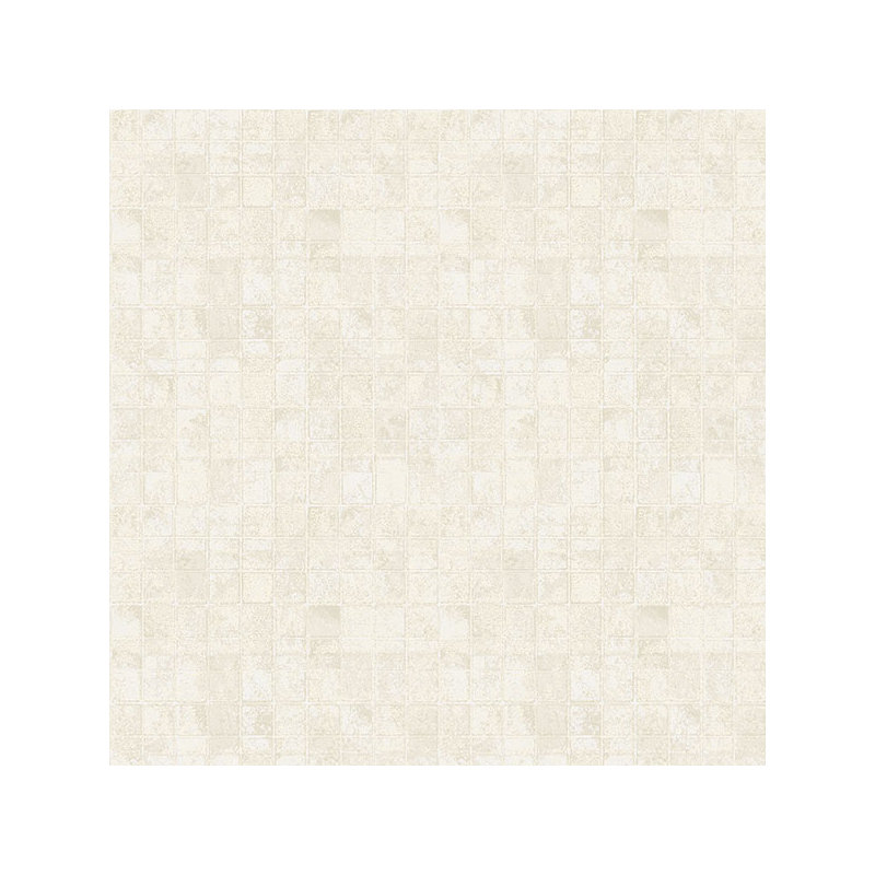 Metallic FX Geometric Tile 33' L x 21" W Wallpaper Roll, Cream