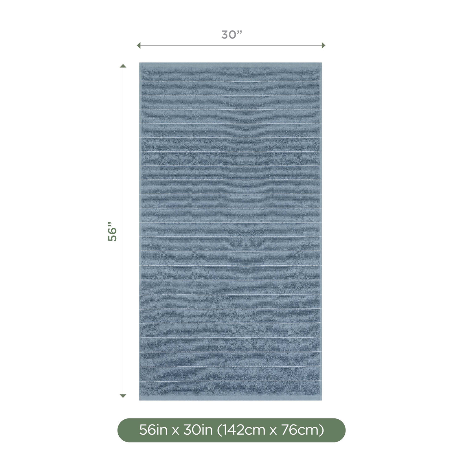 Branden Bath Towel, Slub Stripe Blue