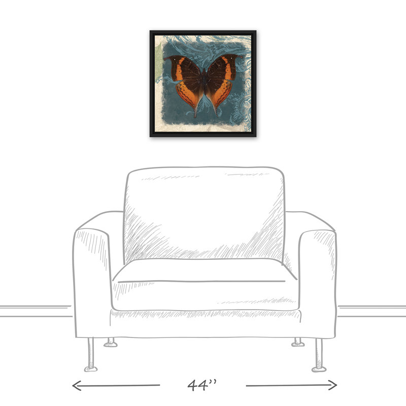 Tourbillons et papillon, H 17,75 po x l 17,75 po x P 1,75 po