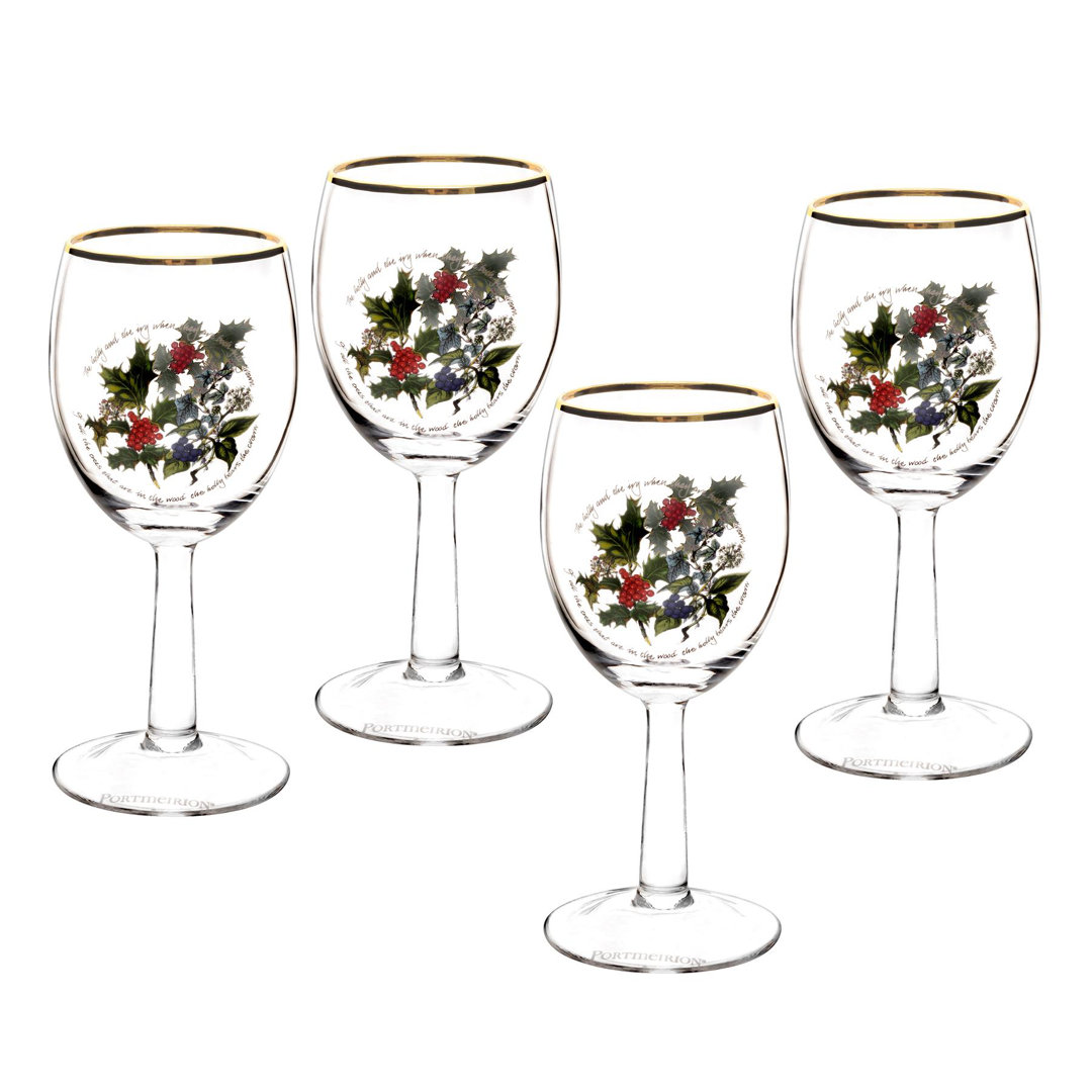 The Holly and the Ivy Wine Glasses