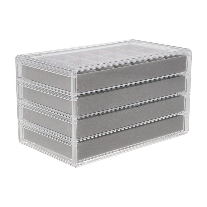 Jewellery Box + Dividers, Grey