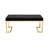 Black Fabric Bench With And Classy Champagne Gold Plating Base - Comfortable & Stylish