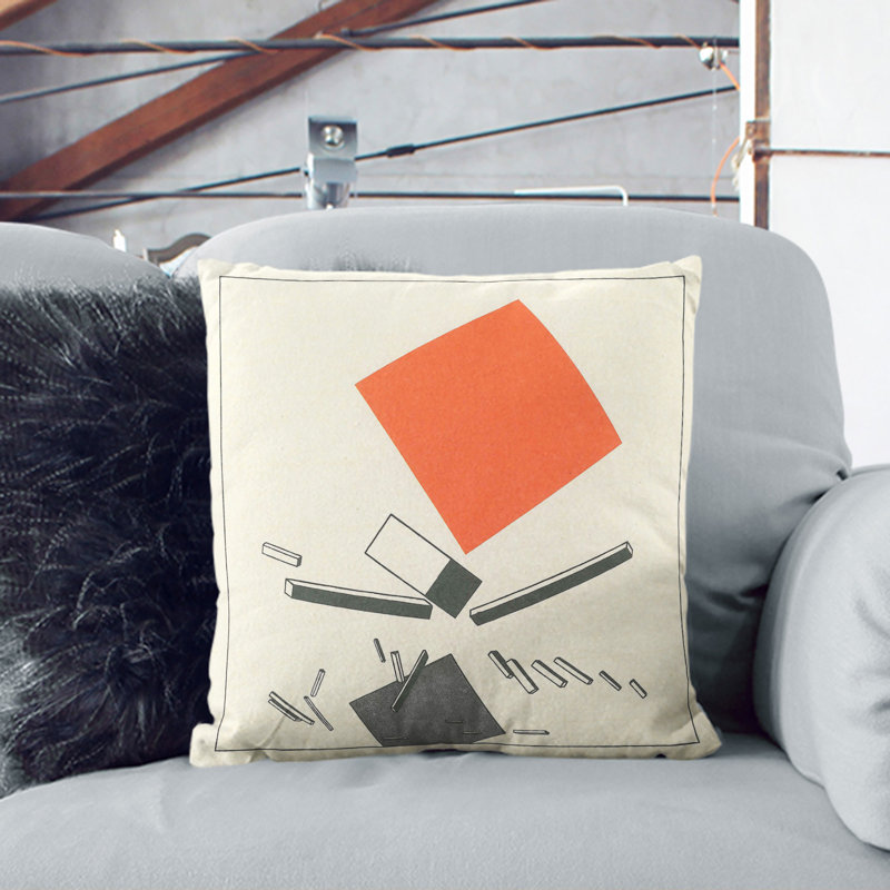 Two Quadrants Square Throw Cushion, Stone, 40cm H x 40cm W x 15cm D
