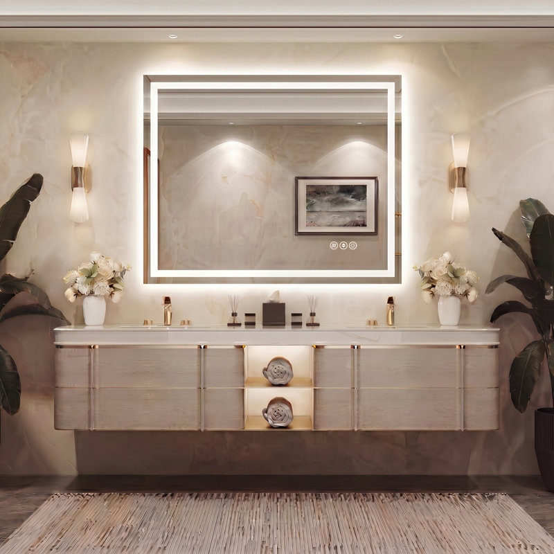 Miroir de salle de bain Lunara, 40 po x 36 po